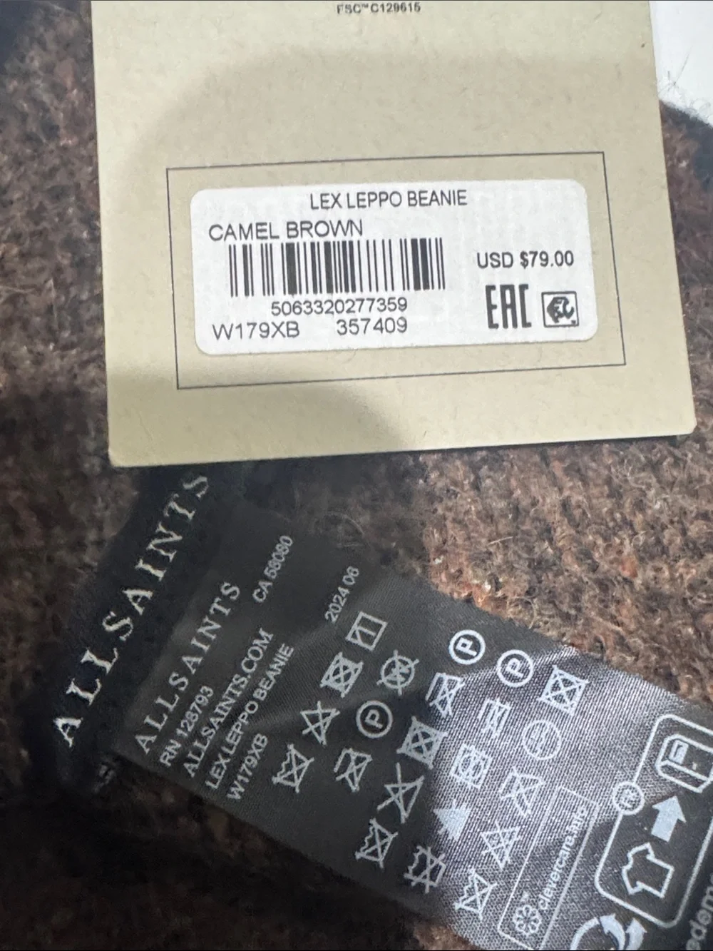 All Saints Leopard-Print Beanie